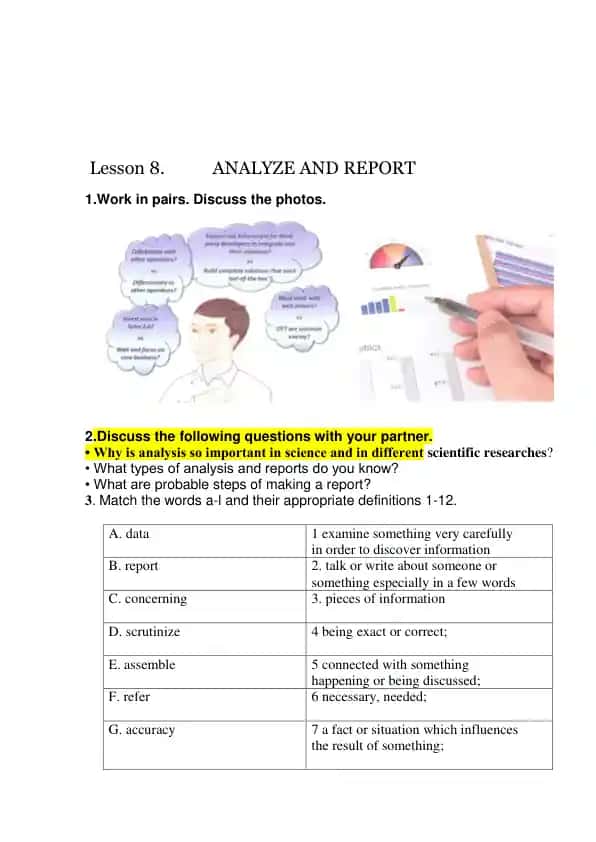 Lesson 8 - ANALYZE AND REPORT