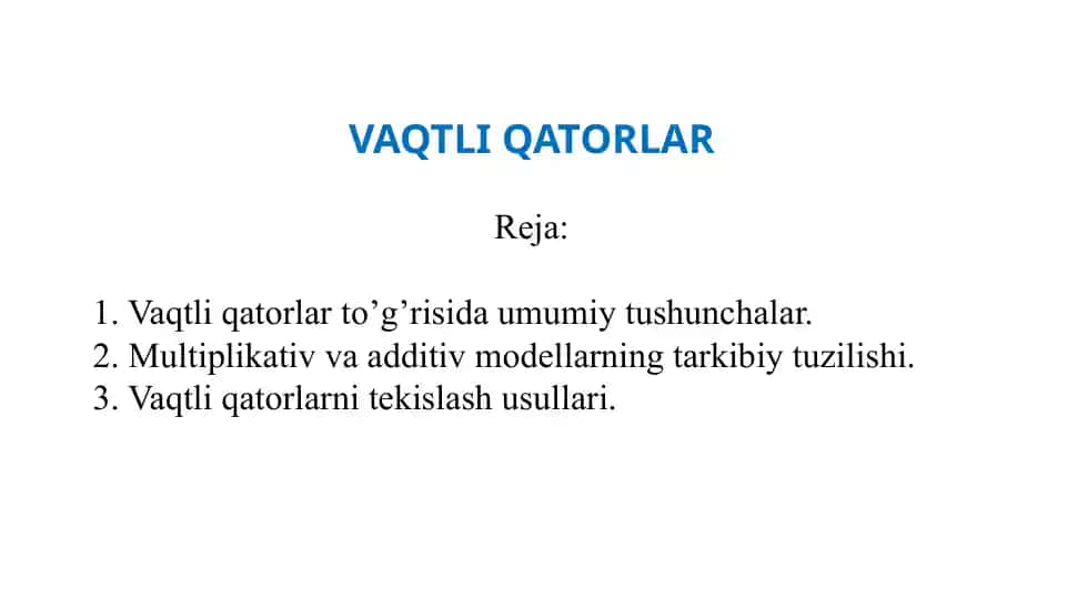 Vaqtli qatorlar