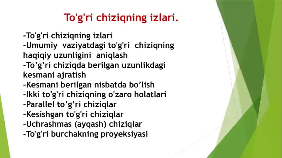 To‘g‘ri chiziqlar
