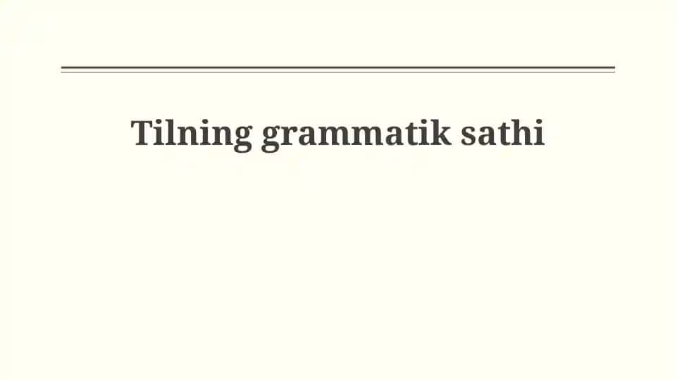 Tilning grammatik sathi