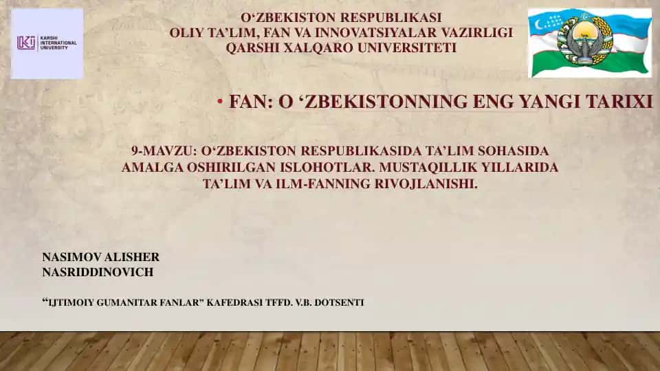 Ta'lim sohasida islohotlar
