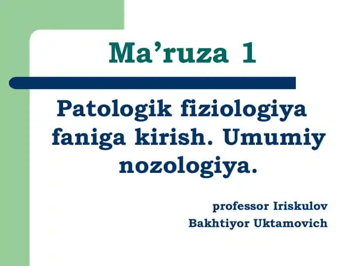 Patologik Fiziologiya