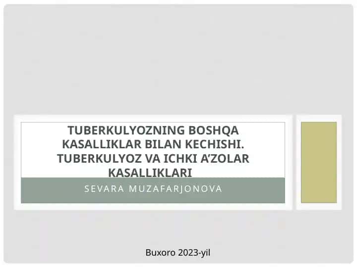 TUBERKULYOZNING BOSHQA KASALLIKLAR BILAN KECHISHI