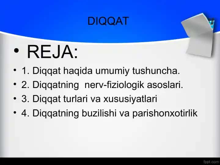 Diqqatning nerv-fiziologik asoslari