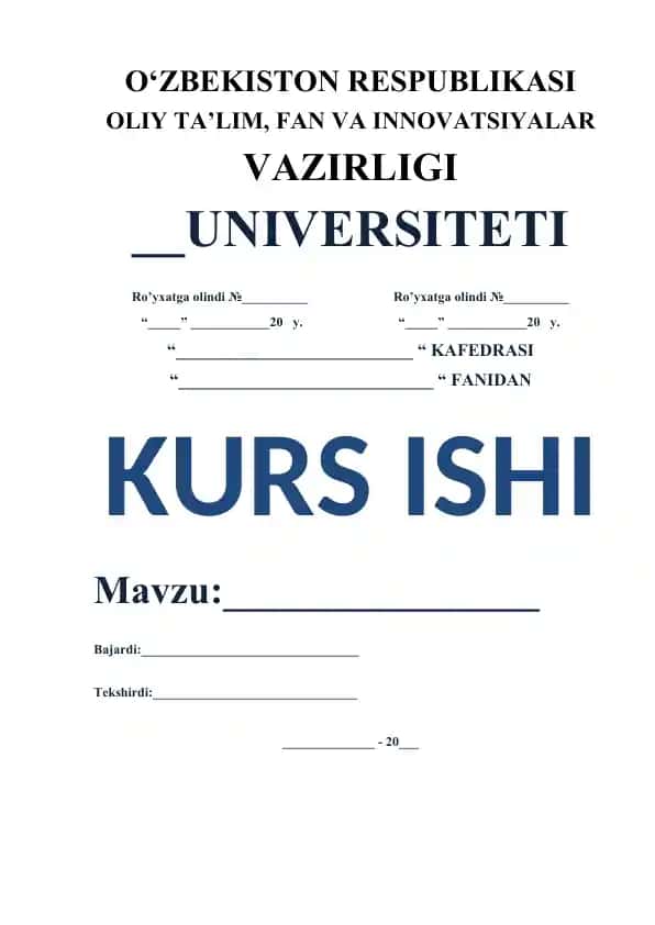 Kurs ishi maqolasining tanqidiy o‘quv ishi