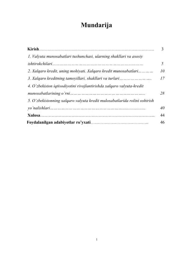 Xalqaro valyuta-kredit munosabatlari