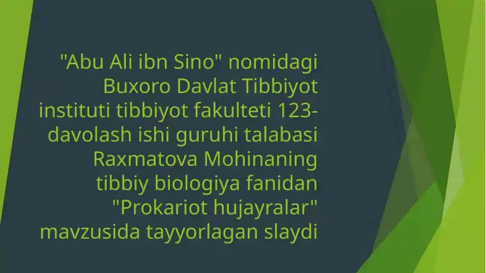 Prokariot Hujayralar