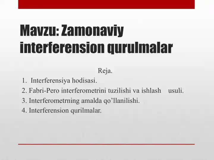 Interferension qurulmalar