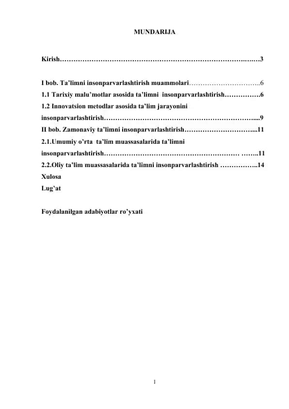 Ta'limni insonparvarlashtirish