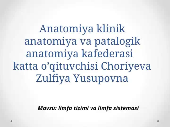 Anatomiya va patalogiya