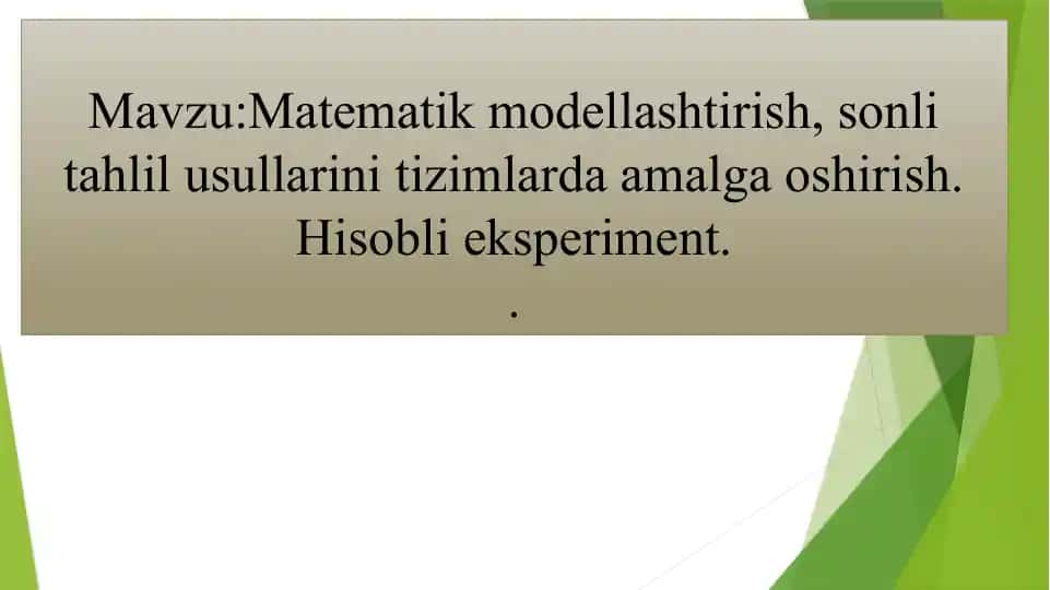Matematik modellash