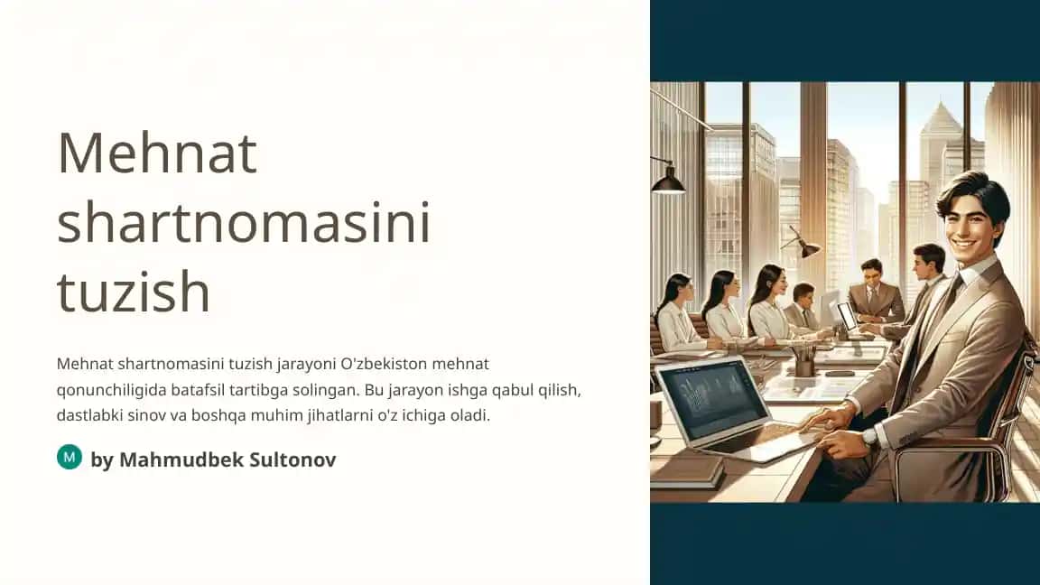 Mehnat shartnomasini tuzish