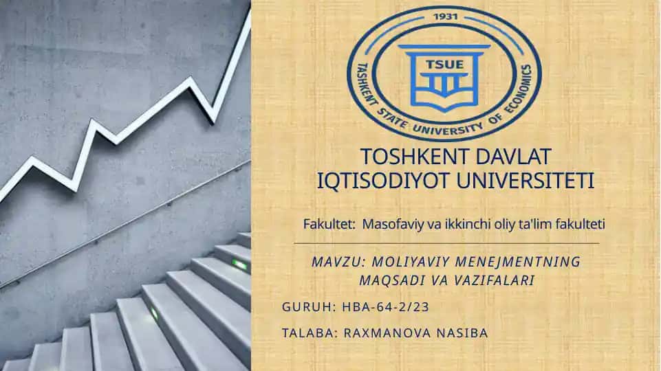 Moliyaviy Menejmentning Maqsadi va Vazifalari