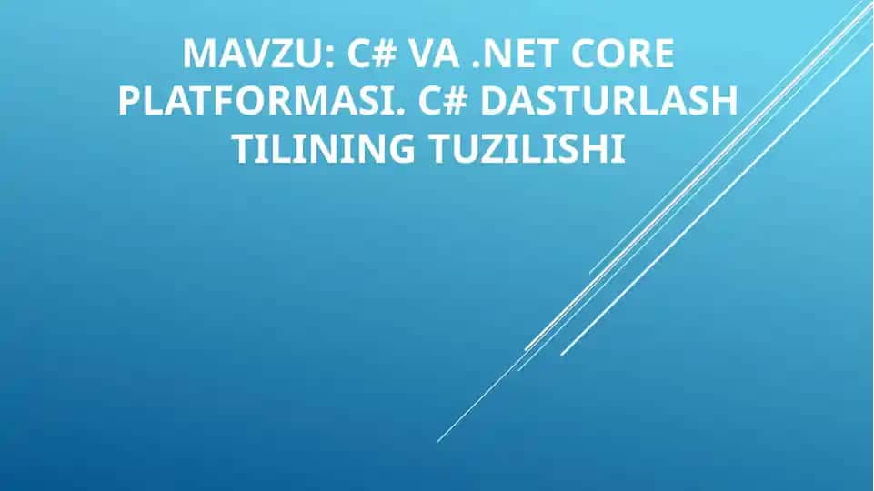 C# dasturlash tilining tuzilishi