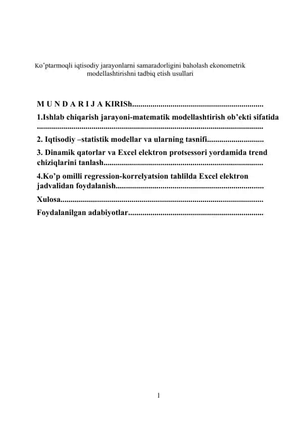 Ekonometrik modellashtirish