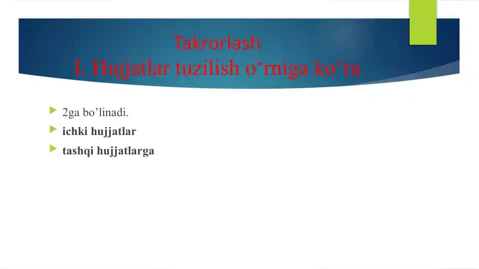 Hujjatlar Tuzilishi