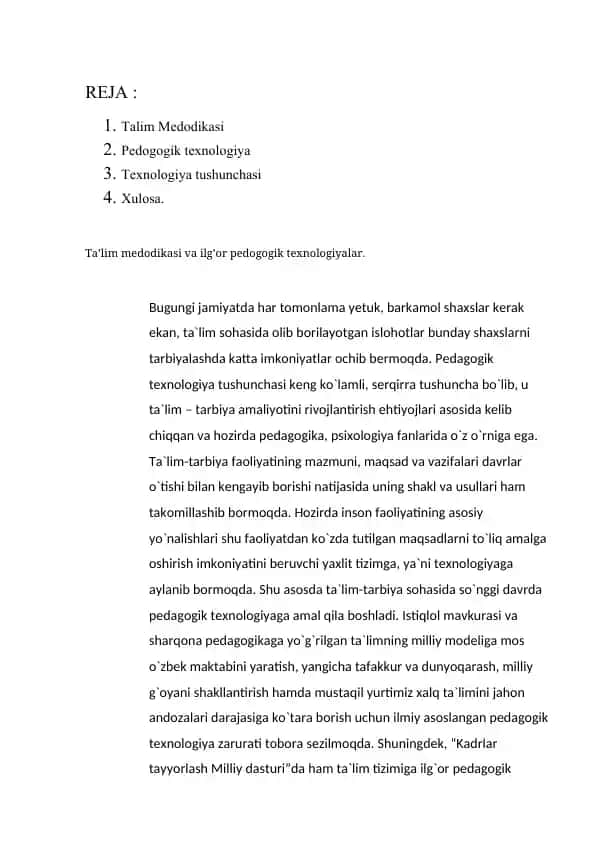 Pedagogik texnologiya