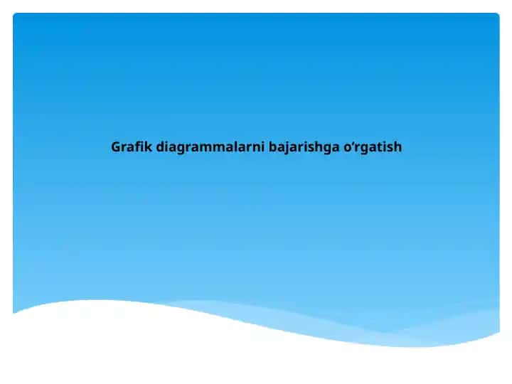 Grafik diagrammalarni bajarishga o’rgatish
