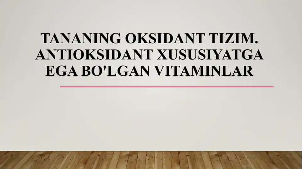 Oksidant tizim.