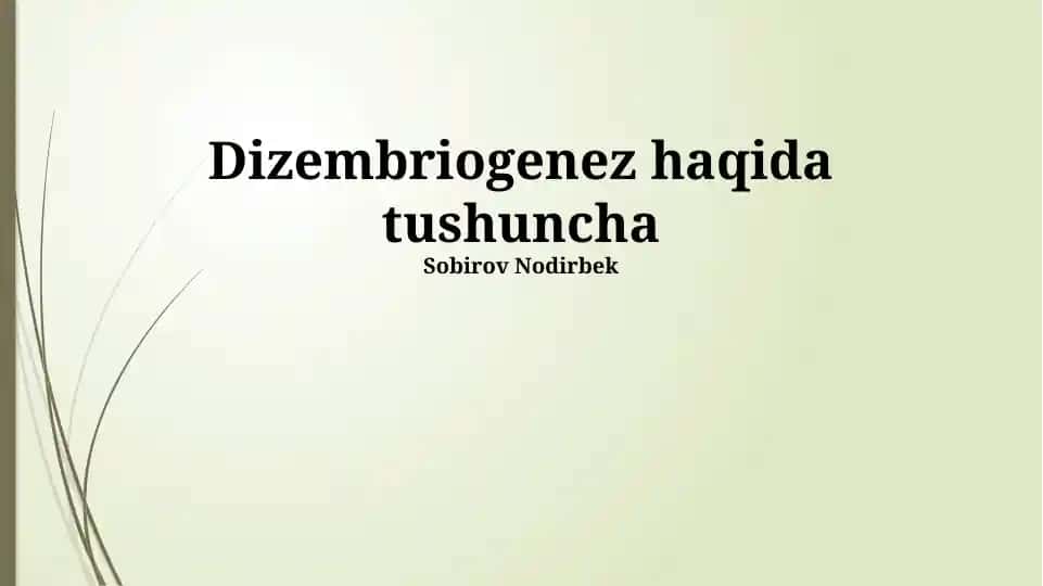 Dizembriogenez haqida tushuncha