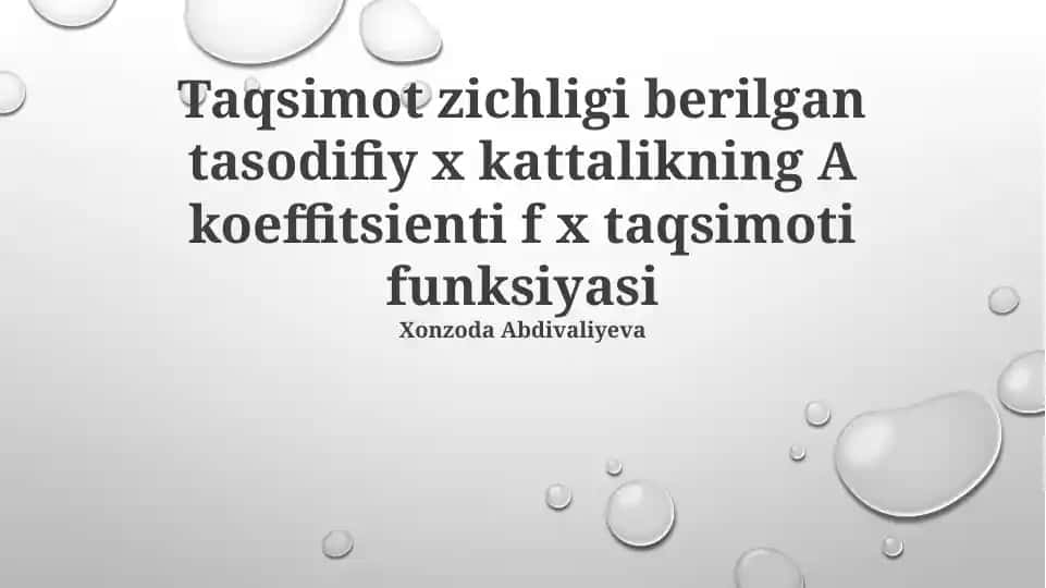 Turli Taqsimotlar Uchun PDF Misollar
