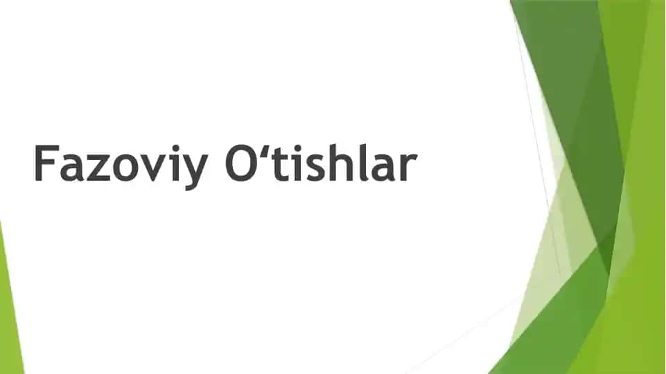 Fazoviy Oʻtishlar