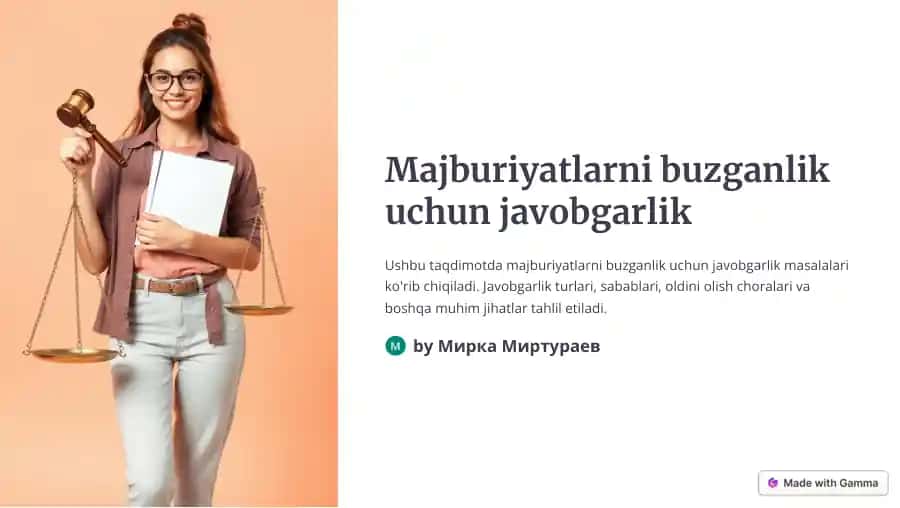Majburiyatlarni buzganlik uchun javobgarlik