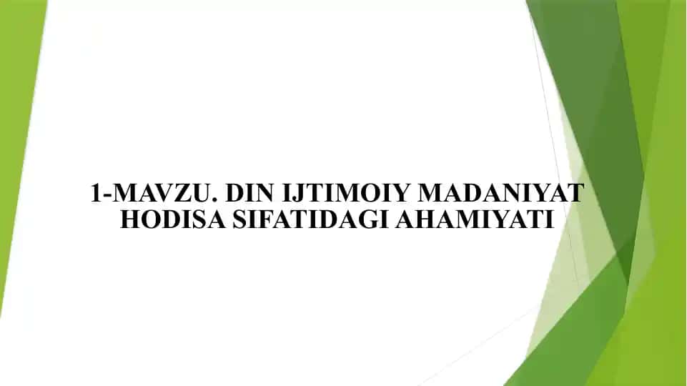 Dinshunoslik fanining asosiy ma'lumotlari