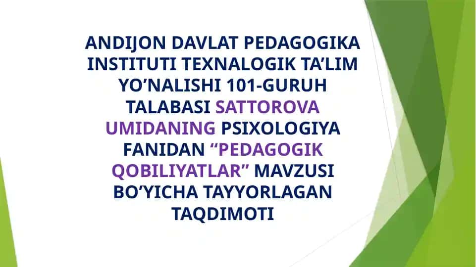 "Pedagogik qobiliyatlar"