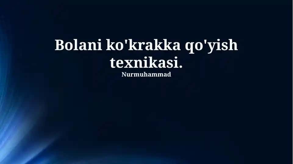Bolani ko'krakka qo'yish texnikasi