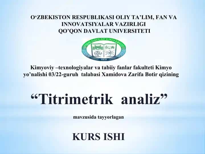 Titrimetrik analiz