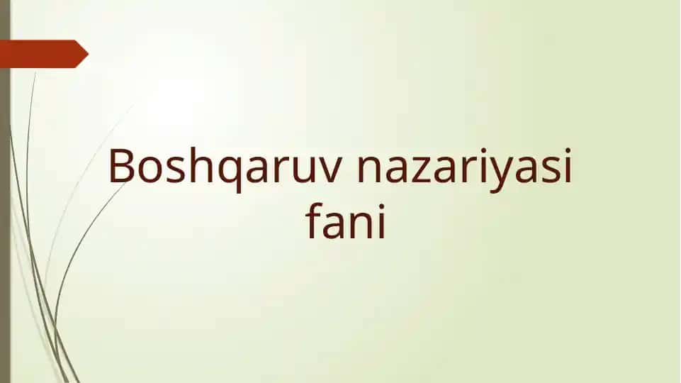 Boshqaruv nazariyasi