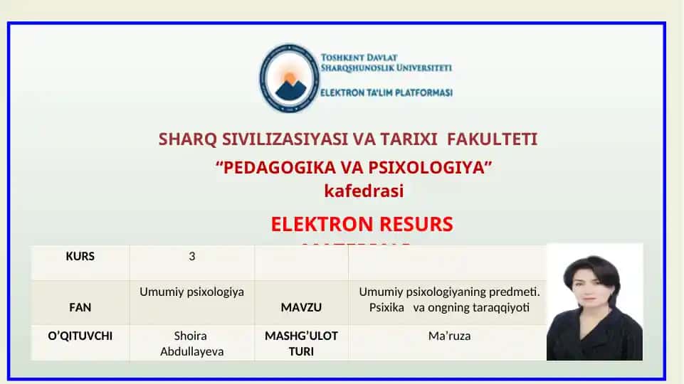 Umumiy psixologiya