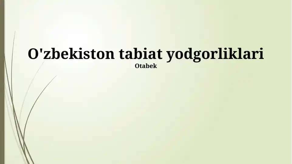 O'zbekiston tabiat yodgorliklari