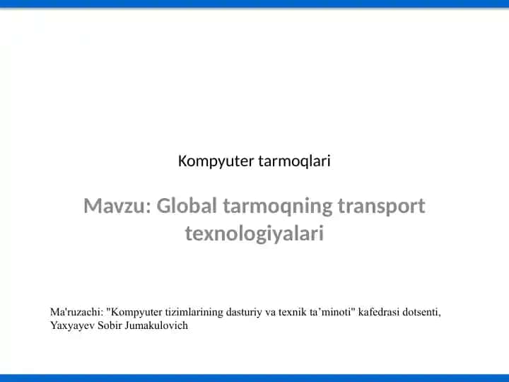 Kompyuter tarmoqlari