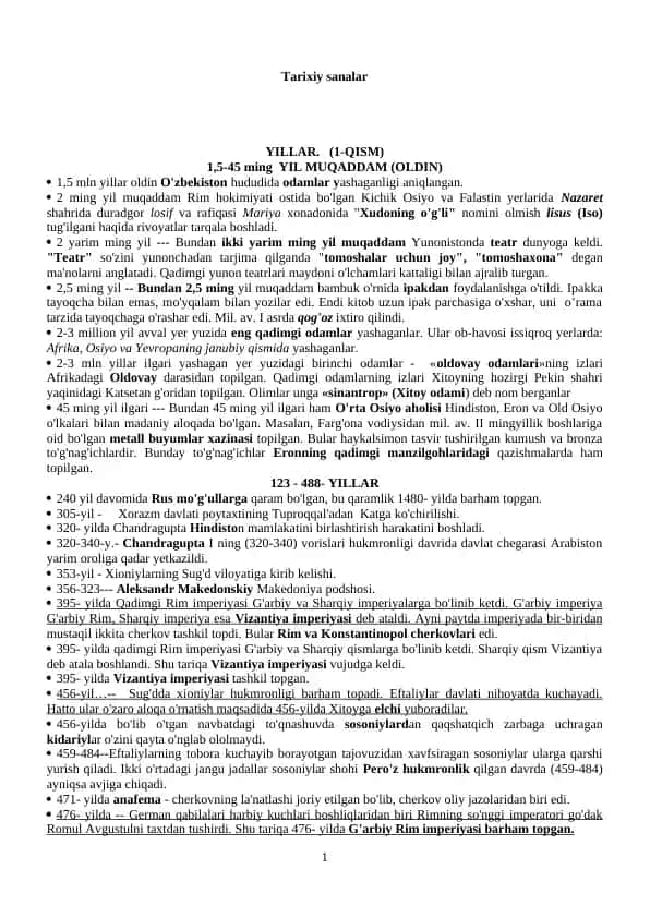 Tarixiy sanalar