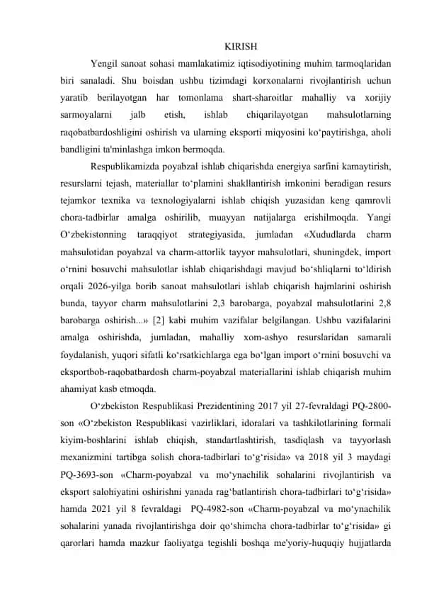 Yengil sanoat mahsuloti