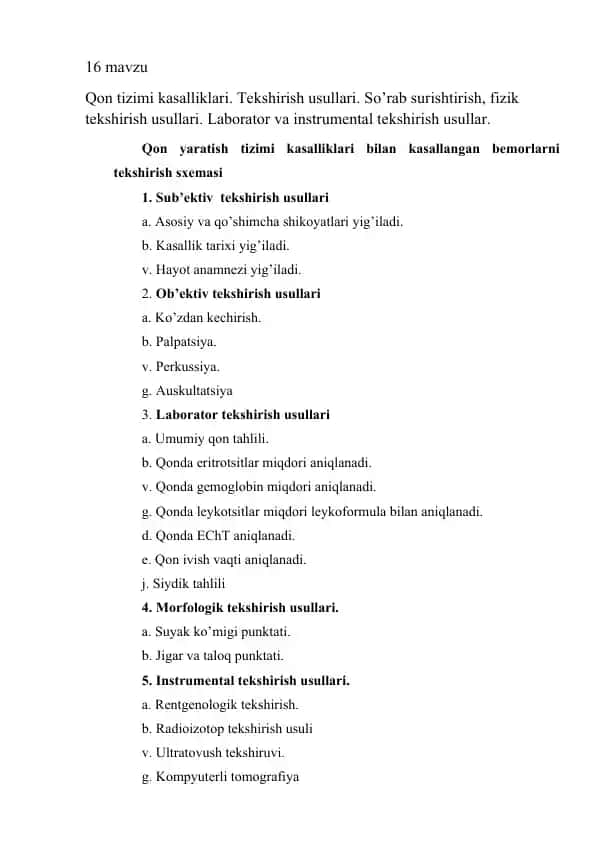 Qon tizimi kasalliklari
