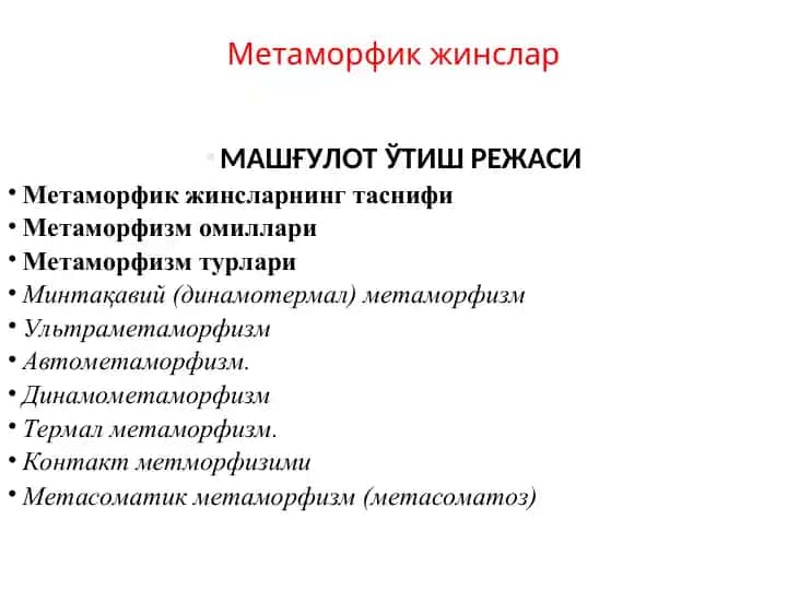 Метаморфик жинслар