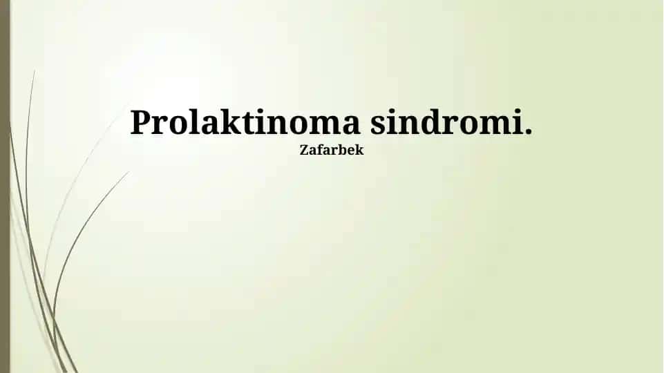 Prolaktinoma sindromi