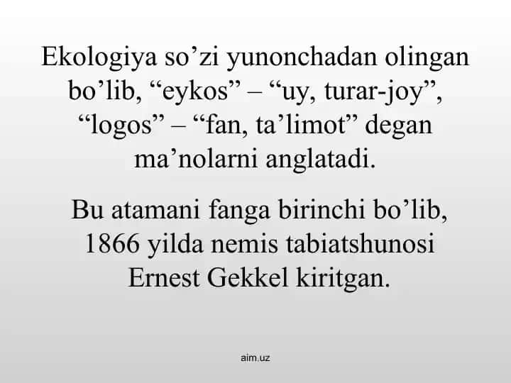 Ekologiya