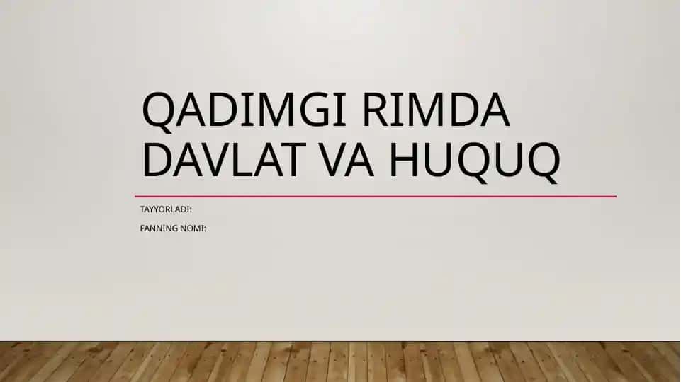 Qadimgi Rimda davlat va huquq
