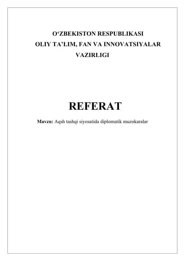 Aqsh tashqi siyosatida diplomatik muzokaralar