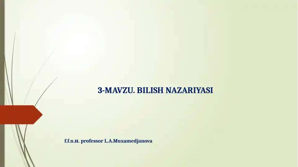 BILISH NAZARIYASI
