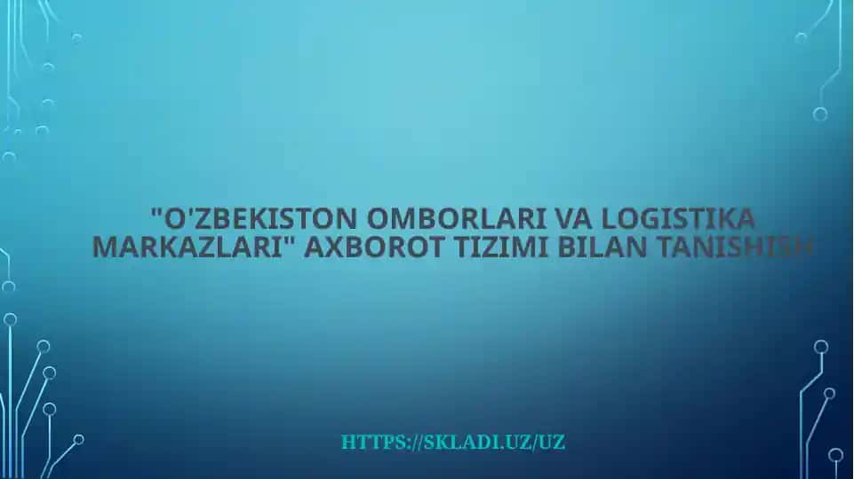 "O'zbekiston omborlari va logistika markazlari"