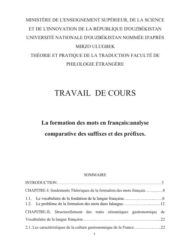 La formation des mots en français: analyse comparative des suffixes et des préfixes