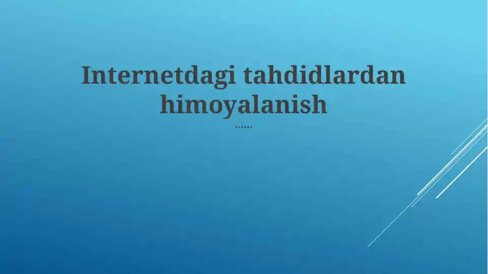 Onlayn Tahdidlarni Tushunish