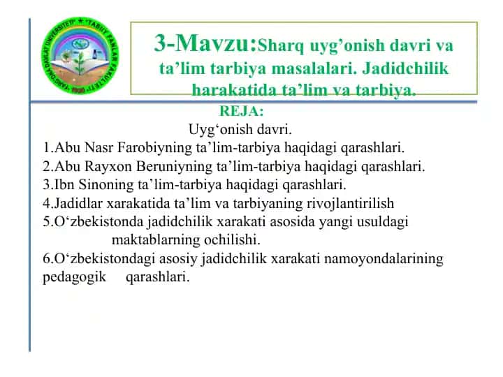 Jadidchilik xarakatida ta'lim va tarbiya