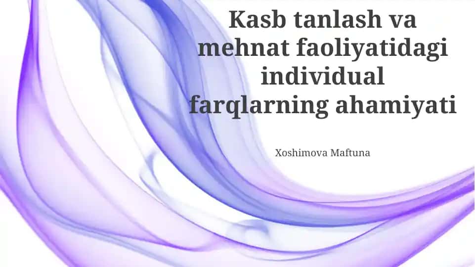 Kasb Tanlashning Ahamiyati