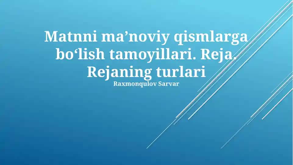 Reja Turlari